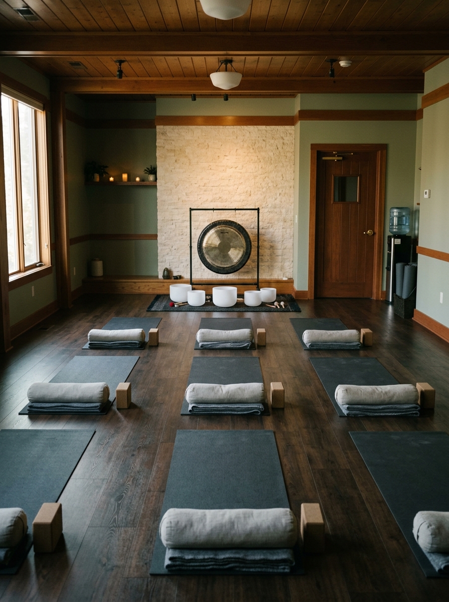 Prepared experiential therapy session room in an addiction treatment facility