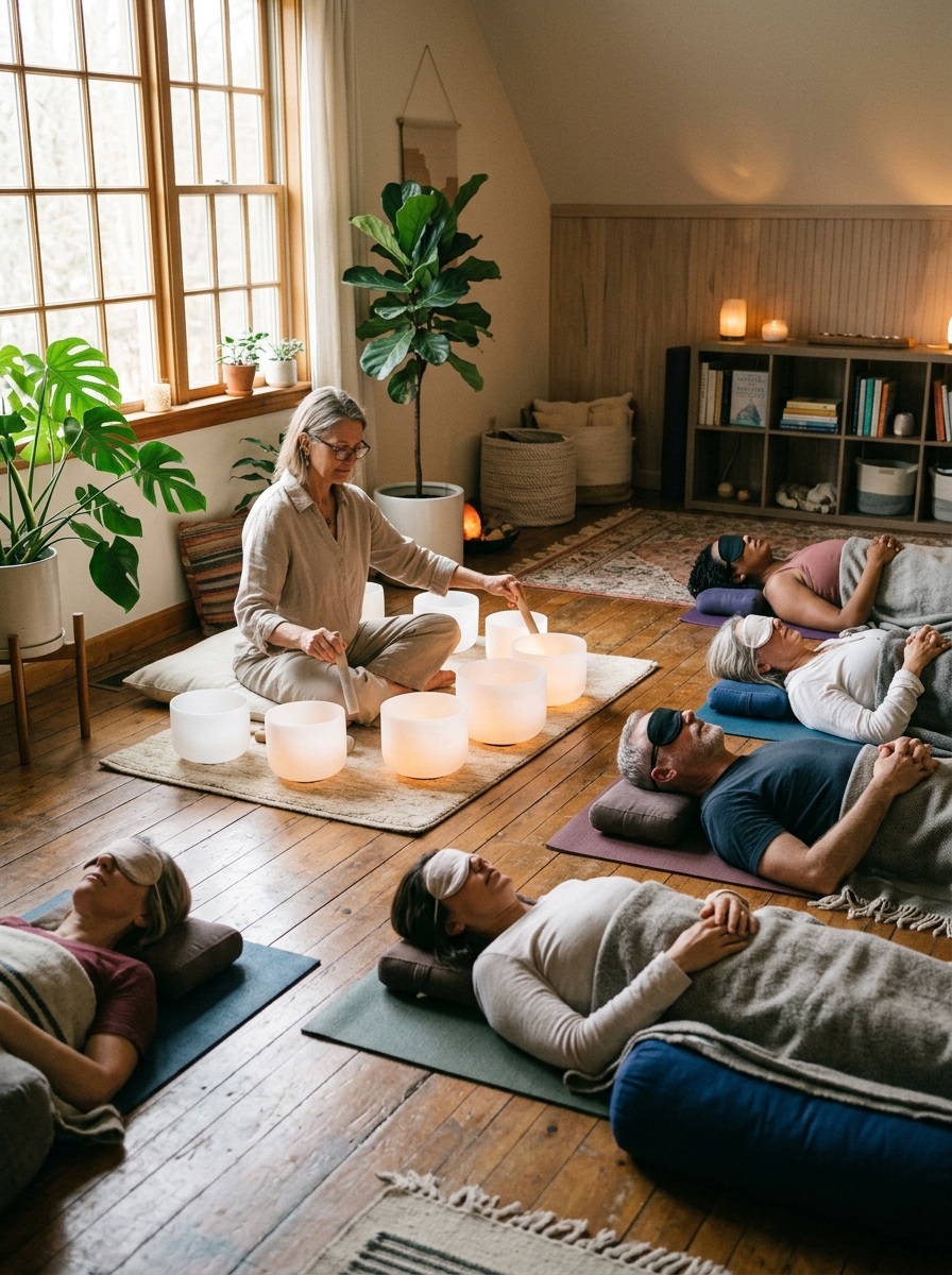 Experiential wellness session in a treatment program room