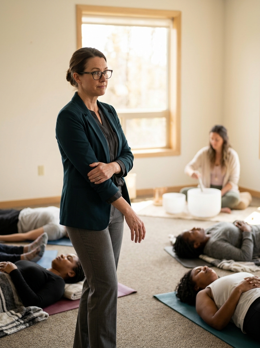 Clinical director observing an experiential wellness session